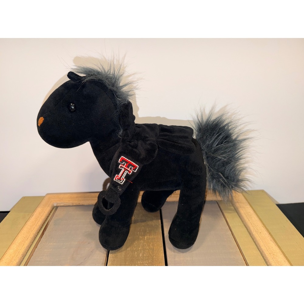 Texas Tech Red Raiders Mascot Plush Horse Black Masked Rider 10 Inch Standing